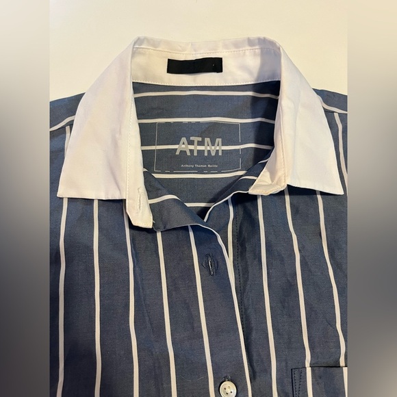 ATM Blue and White Stripped Button Down - XS - Picture 2 of 7